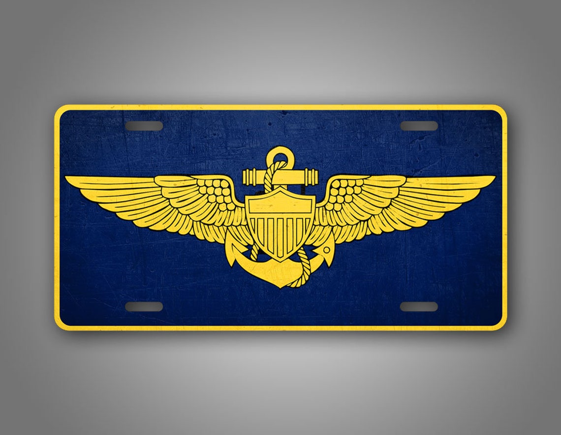 Naval Aviator Wings License Plate Navy Veteran Naval Pilot Etsy