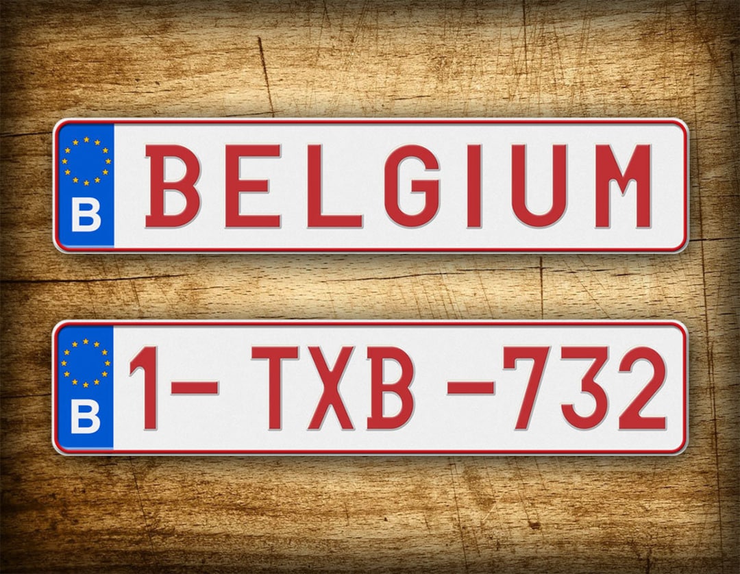 Custom Text Novelty Belgian License Plate ANY TEXT Full Size