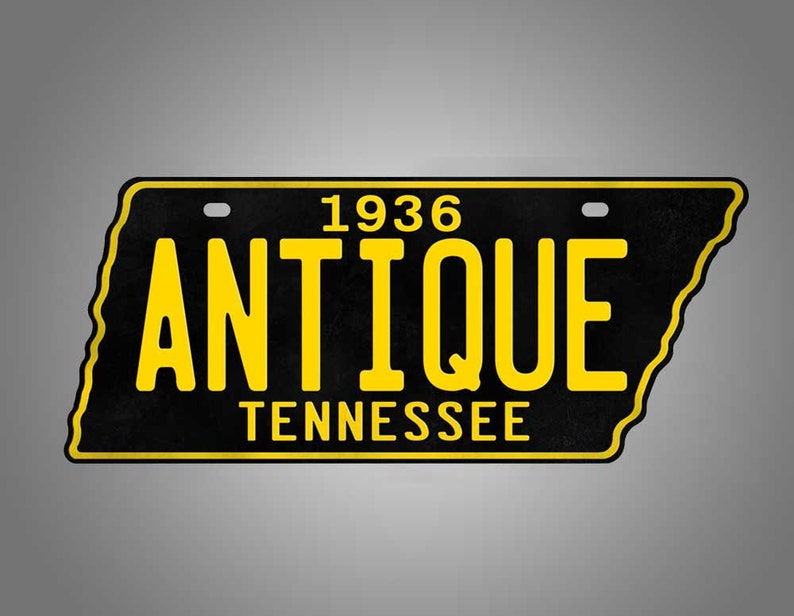 19541958 Antique Tennessee License Plate BLACK & GOLD Vintage Etsy
