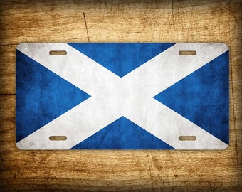 Scotland Flag License Plate Scottish Heritage Auto Tag 6x12 Celtic Gaelic Metal Aluminum Sign