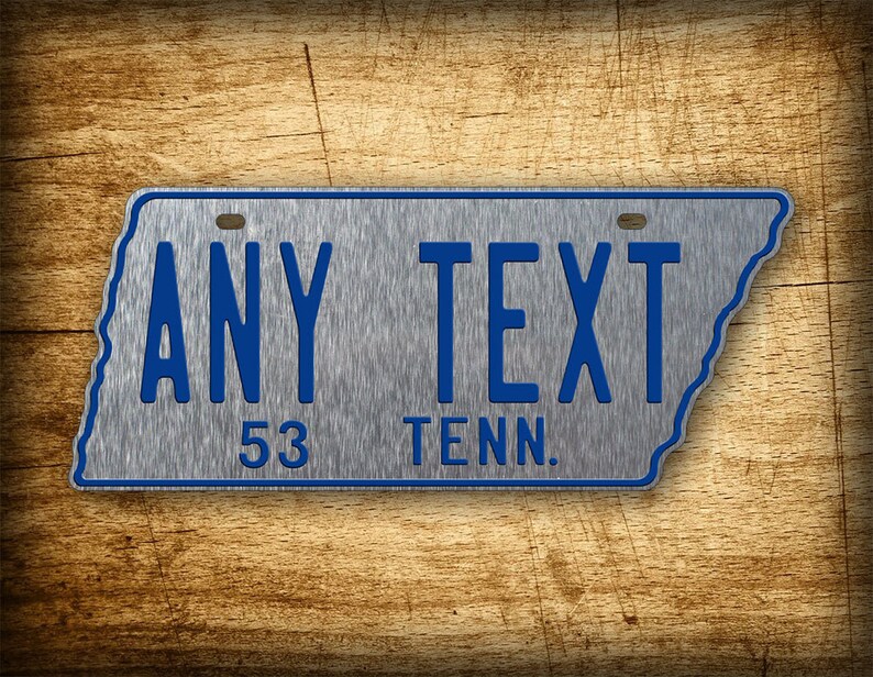 1953 Antique Tennessee License Plate Silver & Blue Vintage Etsy