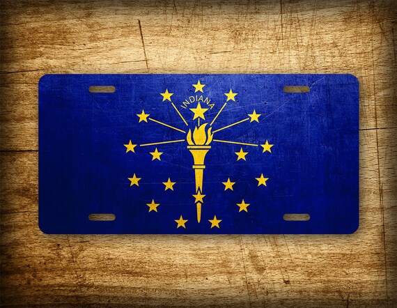 Indiana State Flag Vanity Licence Plate 6/" x 12/" Aluminum Plate