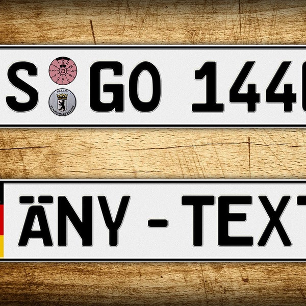 Custom Text Novelty German License Plate ANY TEXT Full Size Personalized European Vehicle License Plate
