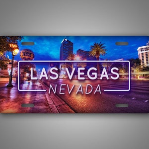 Las Vega Neon Lights License Plate 'Vegas Auto Tag 6x12 Nevada Sin City Metal Aluminum Sign image 2