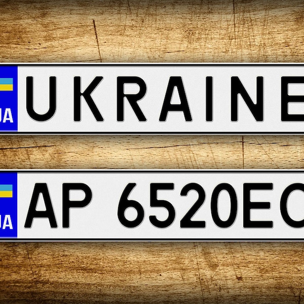 Custom Text Novelty Ukrainian License Plate ANY TEXT Full Size Personalized European Ukraine Vehicle License Plate