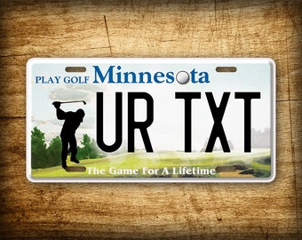 Personalized Minnesota Play Golf The Game For A Lifetime License Plate Custom MN Any Text Tag