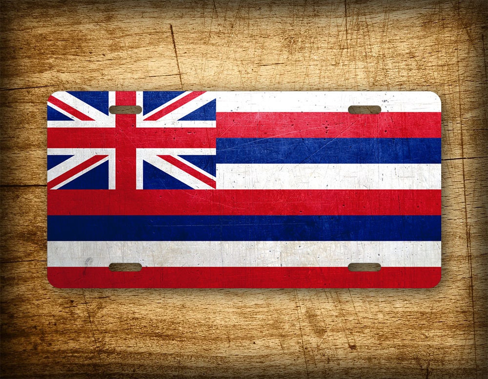 Hawaii State Flag License Plate HI Official Flag Symbol Auto Etsy