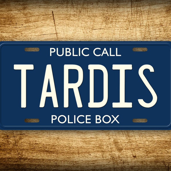 Doctor Who TARDIS 6x12 License Plate Public Call Police Box Blue Car Auto Tag Movie Dr. Who