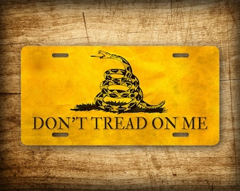 Don't Tread On Me 6x12 License Plate Gadsden Flag Auto Tag Tea Party Patriotic Vintage Americana USA DTOM