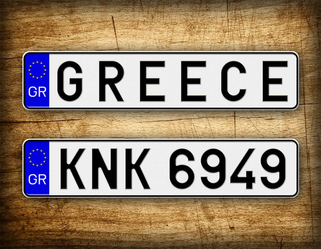 Custom Text Novelty Greek License Plate ANY TEXT Full Size Personalized