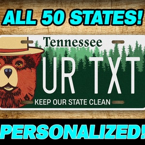 Personalized ANY STATE Bear Novelty License Plate Keep Our State Clean ...