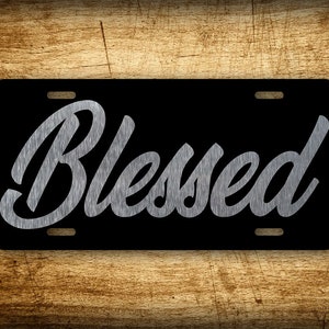 Blessed Silver Classy License Plate Simple Blessed Aluminum Auto Tag