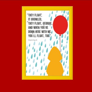 Carteles imprimibles IT STEPHEN KING, amantes de la lectura, lista para imprimir, descargas instantáneas, libros, Navidad