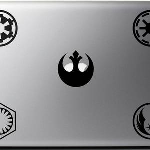 5 STICKERS for STAR WARS Symbols - Macbook Pro Air 11, 13, 15, 17'' stickers macbook,  star wars macbook decal, star wars addicted