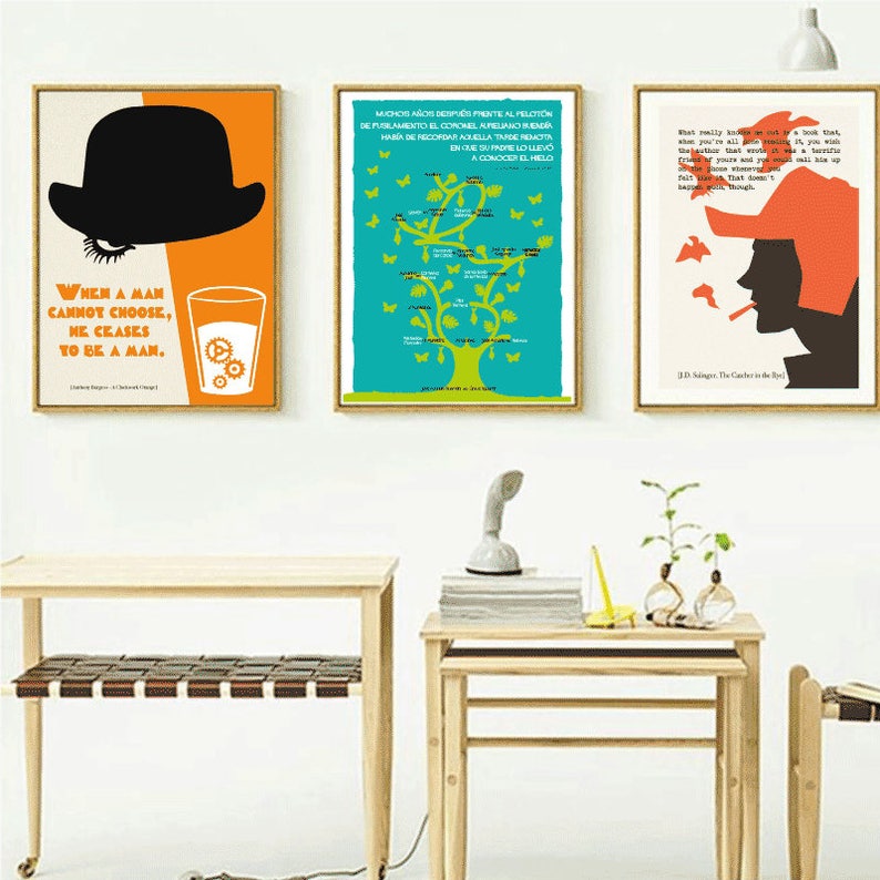 Carteles imprimibles CIEN ANOS de SOLEDAD by Gabriel García Márquez, amantes lectura,para imprimir,descargas instantáneas,libros, imagen 2