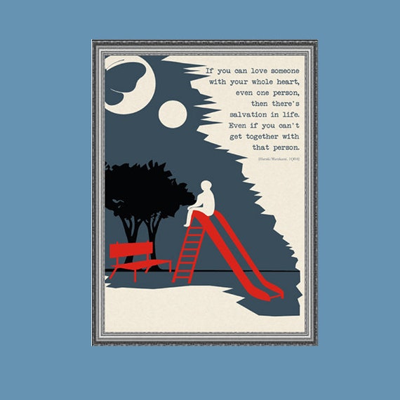 Printable Poster 1Q84 by HARUKI MURAKAMI, Book Lovers,ready to