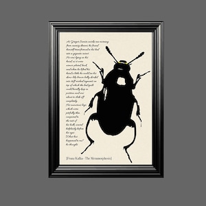 Carteles imprimibles LA METAMORFOSIS KAFKA, amantes de la lectura, lista para imprimir, descargas instantáneas,libros,Navidad,books addicted