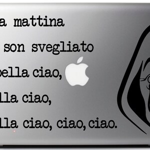 Sticker for Mac La CASA di CARTA, Dalì, vinyl decal for MacBook, Ipad, adesivo in vinile, senza sfondo serie tv, gift for geeks, bella ciao