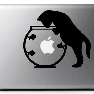 Stickers, decal GATTO FISHBOWL , adesivi per Mac - MacBook pro air 11, 13, 15 and 17 inches, 11'', 13'', 15'' 17'', gifts for cat lovers