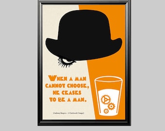 Carteles imprimibles LA NARANJA MECANICA de Anthony Burgess, amantes de la lectura,lista para imprimir,descargas instantáneas,libros,books