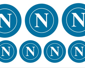 Set de 7 Calcomanías FÚTBOL NAPOLI, Pegatinas Napoli, Pegatinas Napoli dos tamaños, SSC Napoli