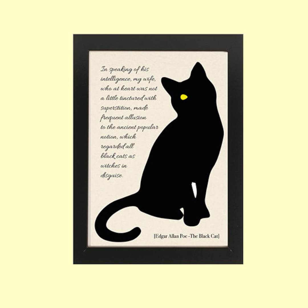 PRINTABLE Poster the Black Cat by Edgar Allan POE, Book Lovers, Ready ...