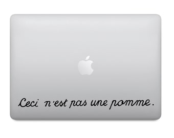 Stickers decal MAGRITTE, &quot;Ceci n&#39;est pas une pomme&quot;,  suitable for MAC - MacBook pro air 11, 13, 15 and 17&#39;&#39;