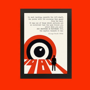 Carteles imprimibles 1984  GEORGE ORWELL, amantes de la lectura, lista para imprimir, descargas instantáneas, libros, Navidad