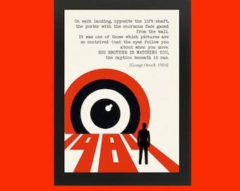 Carteles imprimibles 1984  GEORGE ORWELL, amantes de la lectura, lista para imprimir, descargas instantáneas, libros, Navidad
