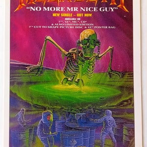 Megadeth No More Mr Nice Guy Carte postale originale vintage des années 1990