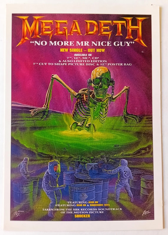 Megadeth No More Mr Nice Guy Original Vintage 1990's Postcard - Etsy