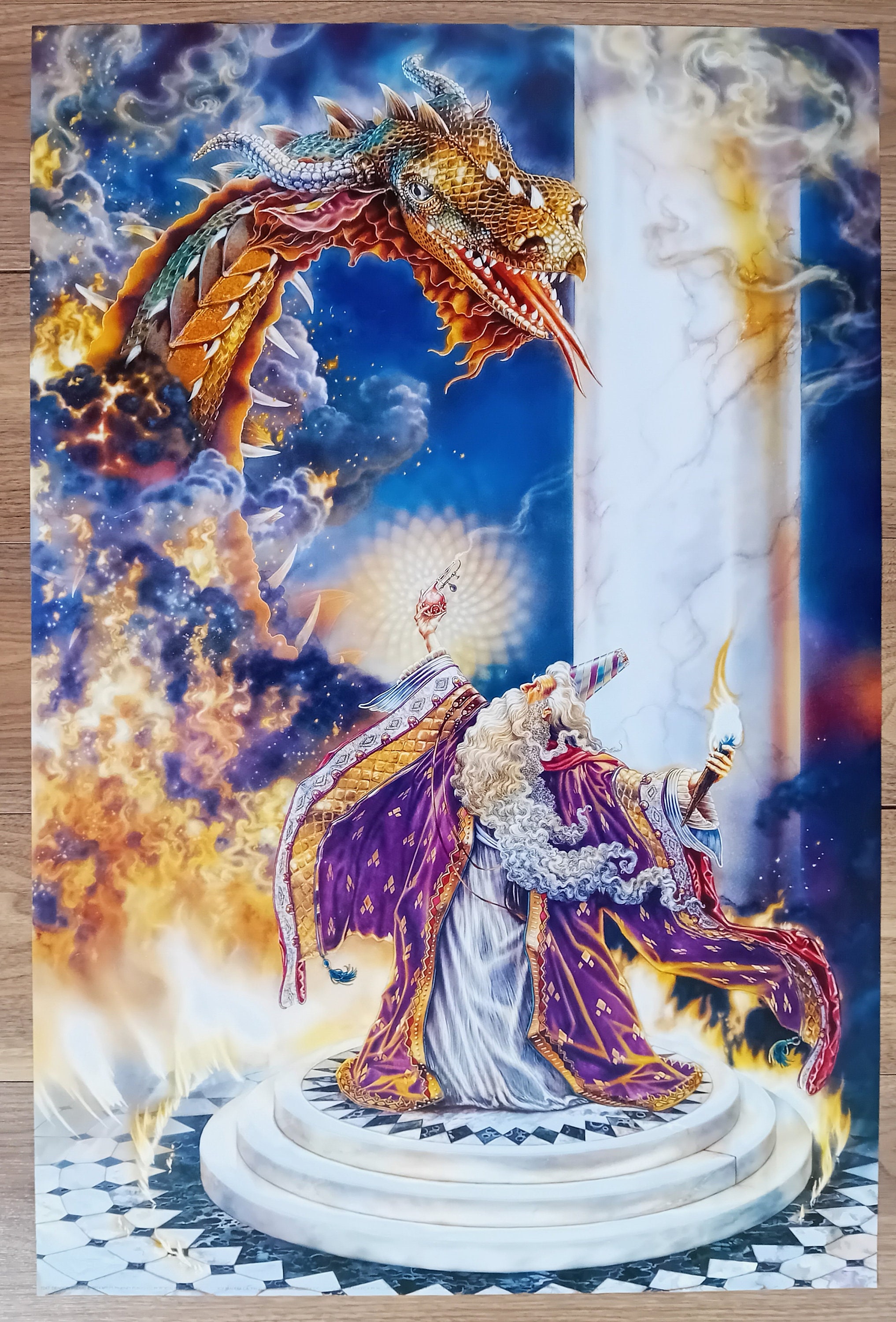 Dragon Wizard Art by Myles Pinkney Original 1994 Poster - Etsy