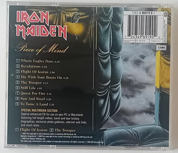 Iron Maiden - Piece of Mind - 1998 CD Enhanced Remastered Brand