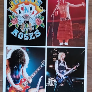 Póster vintage original de Guns N' Rose de 1992