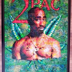 Tupac Shakur by Robert Silvers Authentic Photomosaic 2005 Poster
