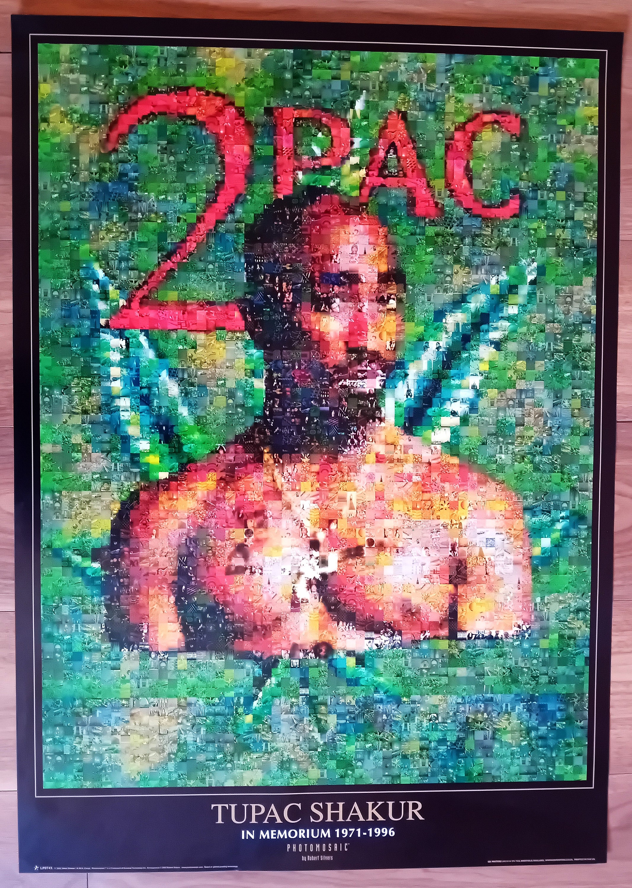 Tupac Shakur by Robert Silvers Authentic Photomosaic 2005 Poster