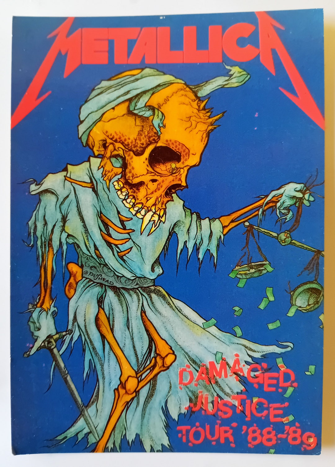 Metallica Damaged Justice Tour 88-89 Original Vintager