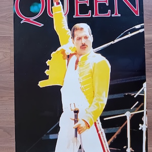 Póster vintage original de Freddie Mercury de Queen, años 80