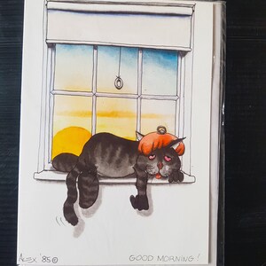 Buenos días arte por Alex Vintage 1985 Tarjetas de felicitación