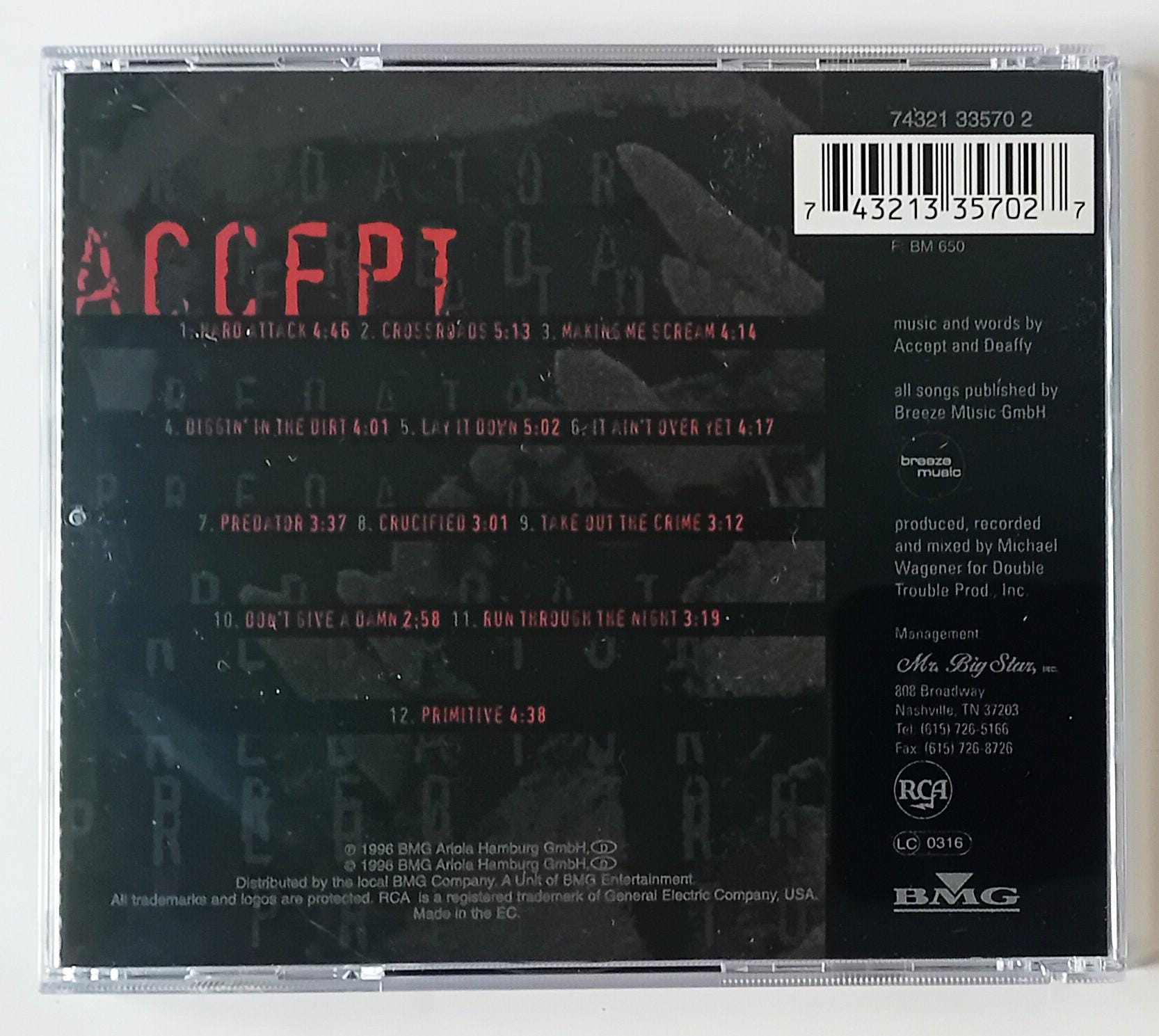 Accept - Predator - 1996 CD (sonopress) Brand New - Etsy