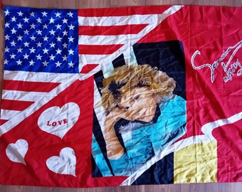 Grote textielen vintage postervlag van Sandra Cretu, jaren 80