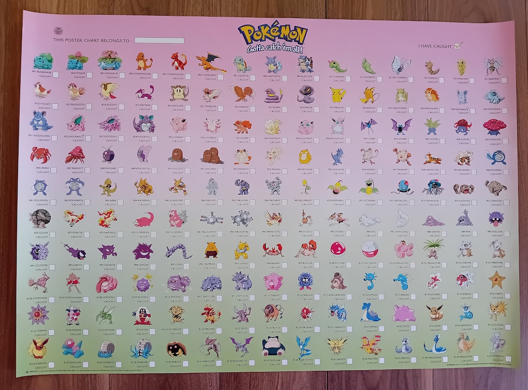 ポケモン　イラスト　Gotta catch 'em all! vintage Vintage 1999 Pokemon Poster Gotta Catch Em All! | eBay
