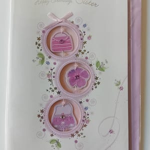 Happy Birthday Sister Original Vintage Hand Designed 1990's Greeting Card