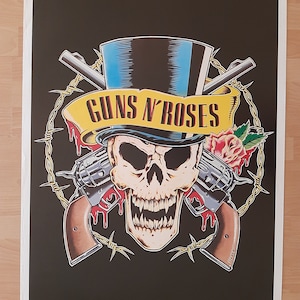 Póster vintage auténtico de Guns N' Roses de los años 80