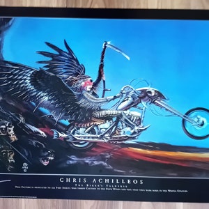 Chris Achilleos Poster originale del 1994 di Valkyrie del motociclista