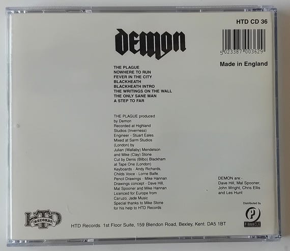 Demon - the Plague CD 1995 (UK) Brand New - Etsy