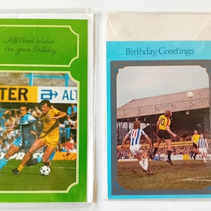 Football Soccer - 2 Vintage 1980's Birthday Greeting Cards