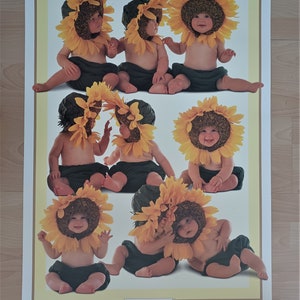 Anne Geddes Field Of Sunflowers Authentic 1997 poster