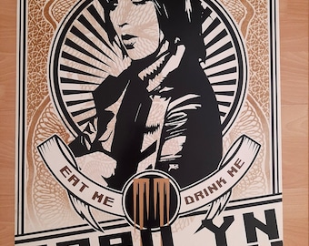 ヴィンテージポスター　Emek/ Marilyn Manson 98　デトロイト Emek Marilyn Manson 1998 Detroit Concert Poster - Etsy
