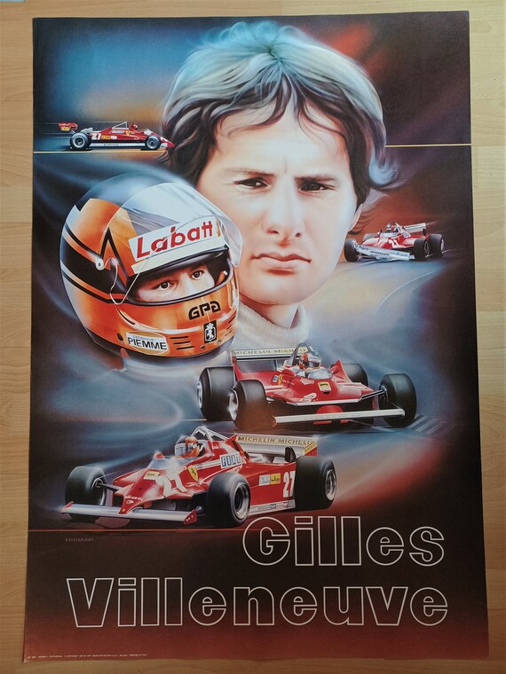 90年代 GILLES! Benjamins F1 フェラーリ ポスター 旧車 ジルビルニューブとフェラーリポスター 【公式通販】